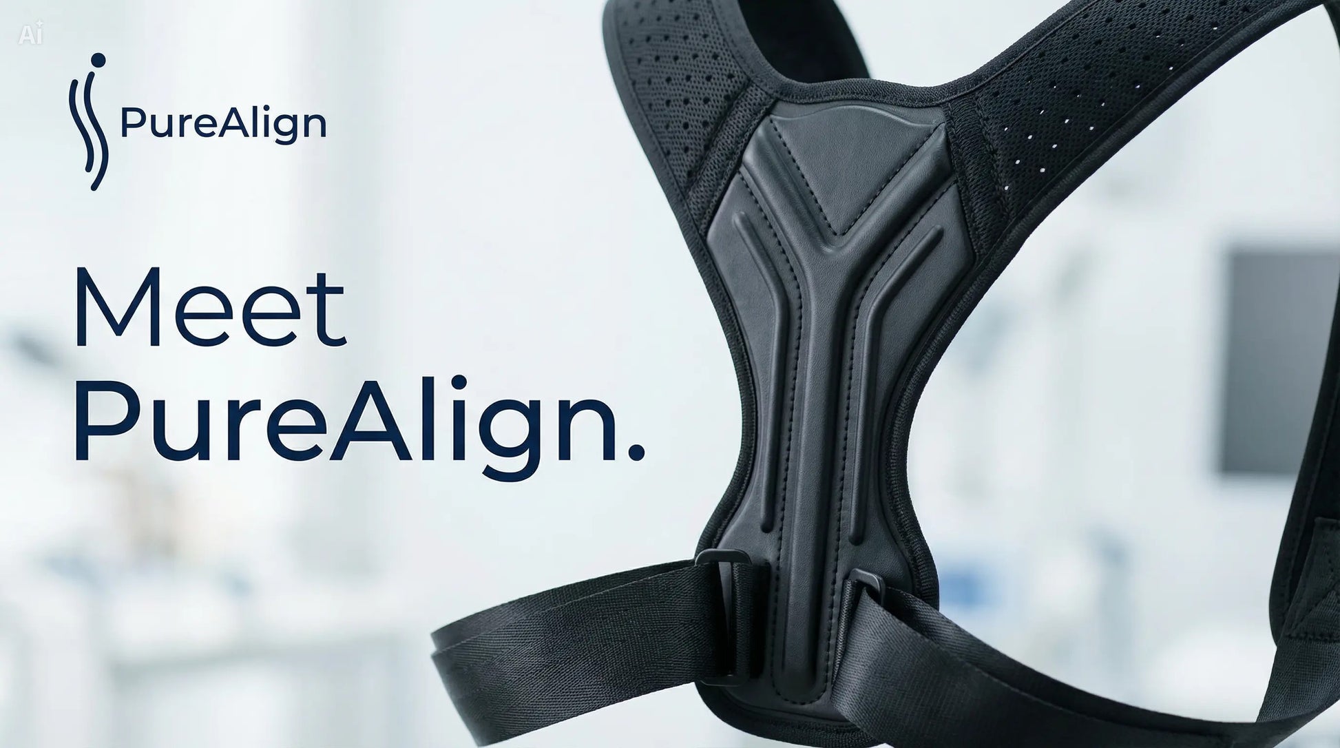 Black orthodontic device with 'PureAlign' branding on a blurred background