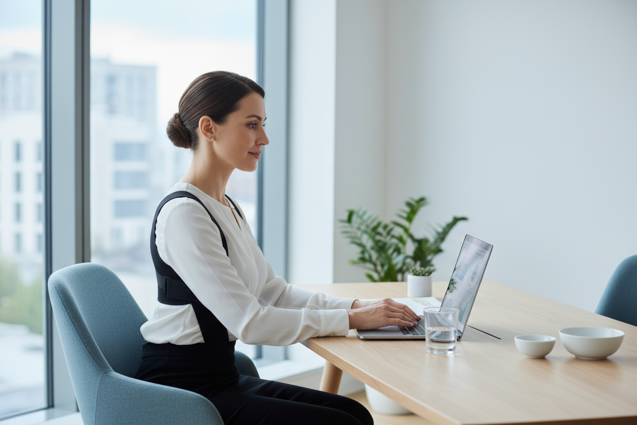 Professional using posture corrector